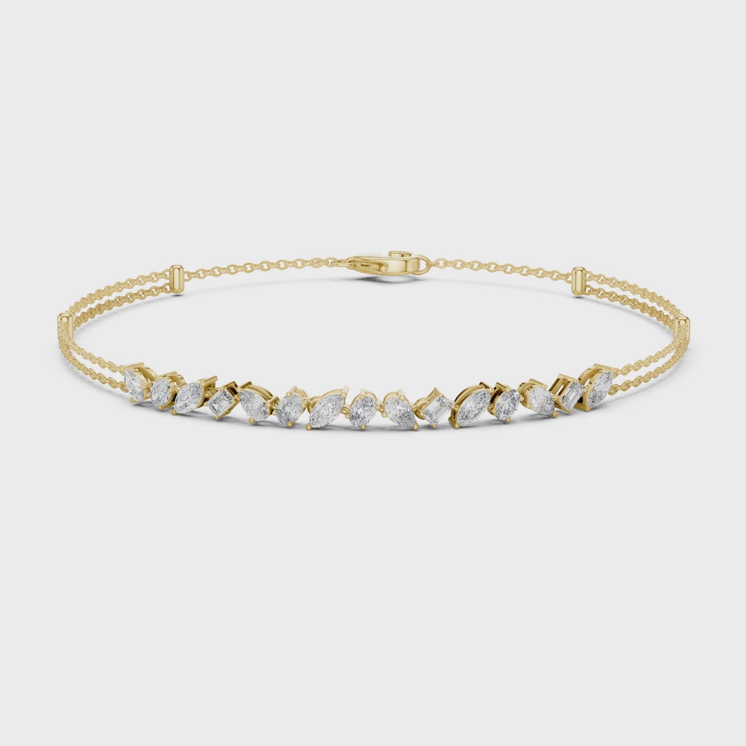 Brilliant Cut Diamond Classic Twin Chain Bracelet