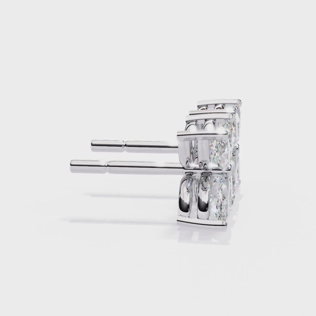 Marquise Cut Lab Diamond Floral Stud Earrings