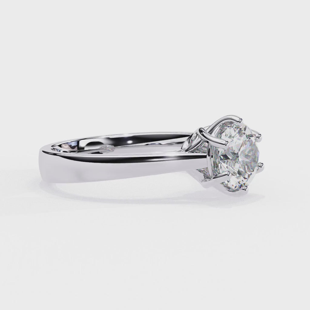 Round Cut Lab Diamond Solitaire Engagement Ring