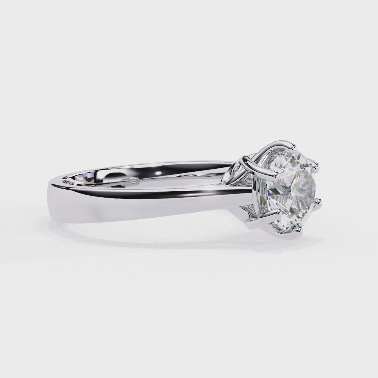 Round Cut Lab Diamond Solitaire Engagement Ring