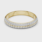 Double Row Round Lab Diamond Wedding Band