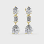 Multi Shape Lab Diamond Drop Dangler Earrings