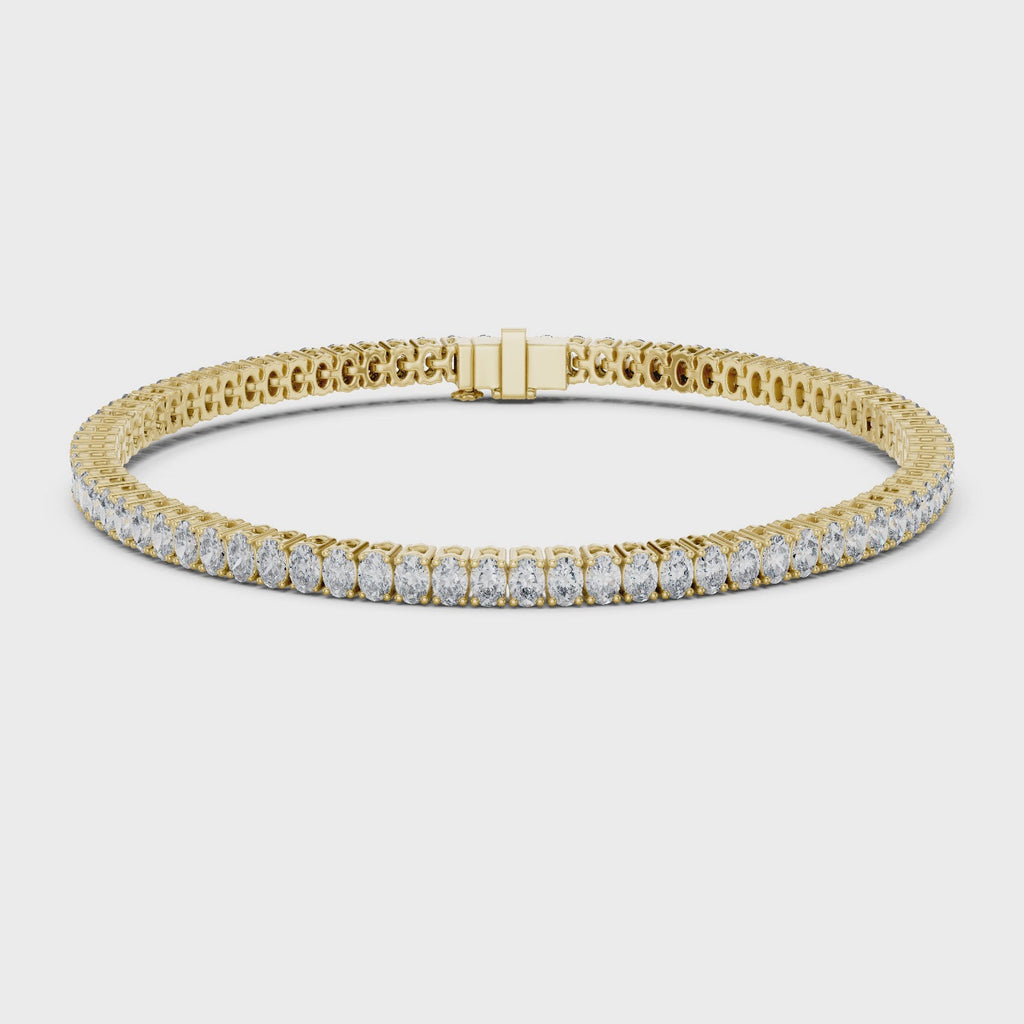 Oval Diamond Tennis Bracelet With Prong Setting