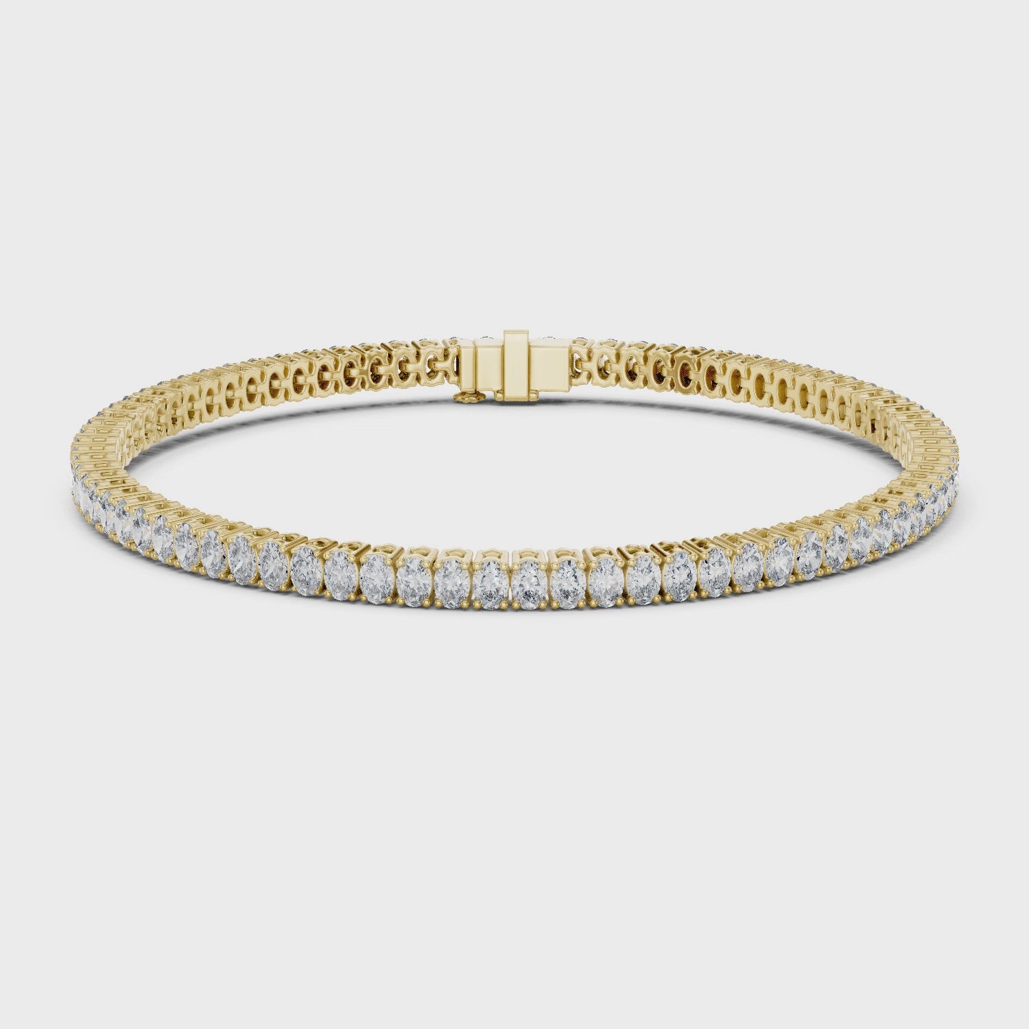 Oval Diamond Tennis Bracelet With Prong Setting
