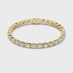 Bezel Set Emerald Cut lab Diamond Tennis Bracelet