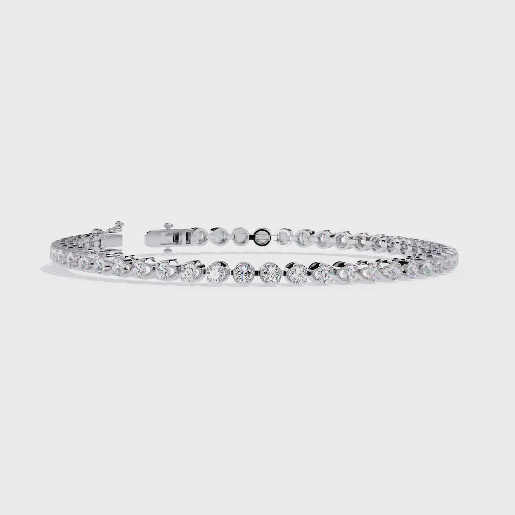 Multiple Round Cut Lab Diamond Tennis Bracelet