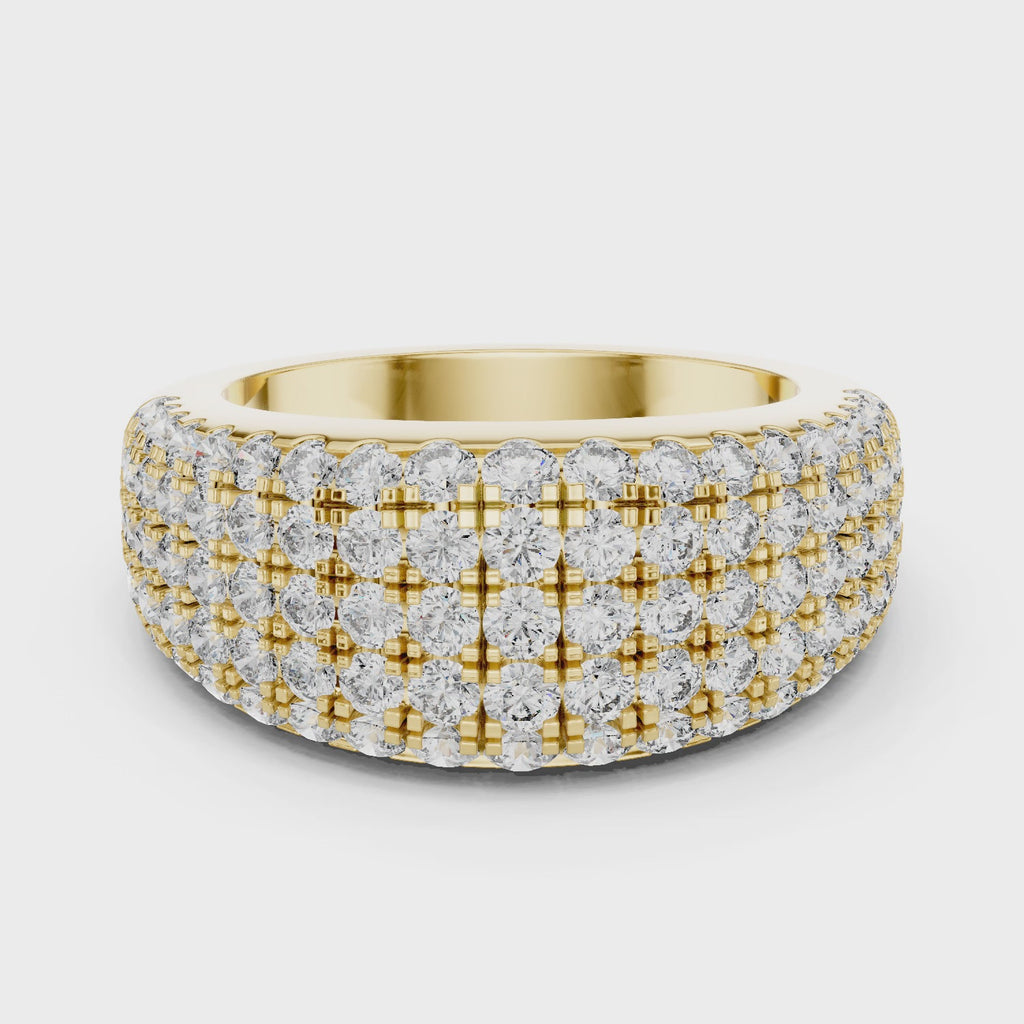 Multiple Round Cut Lab Diamond Band in Yellow Gold