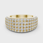 Multiple Round Cut Lab Diamond Band in Yellow Gold