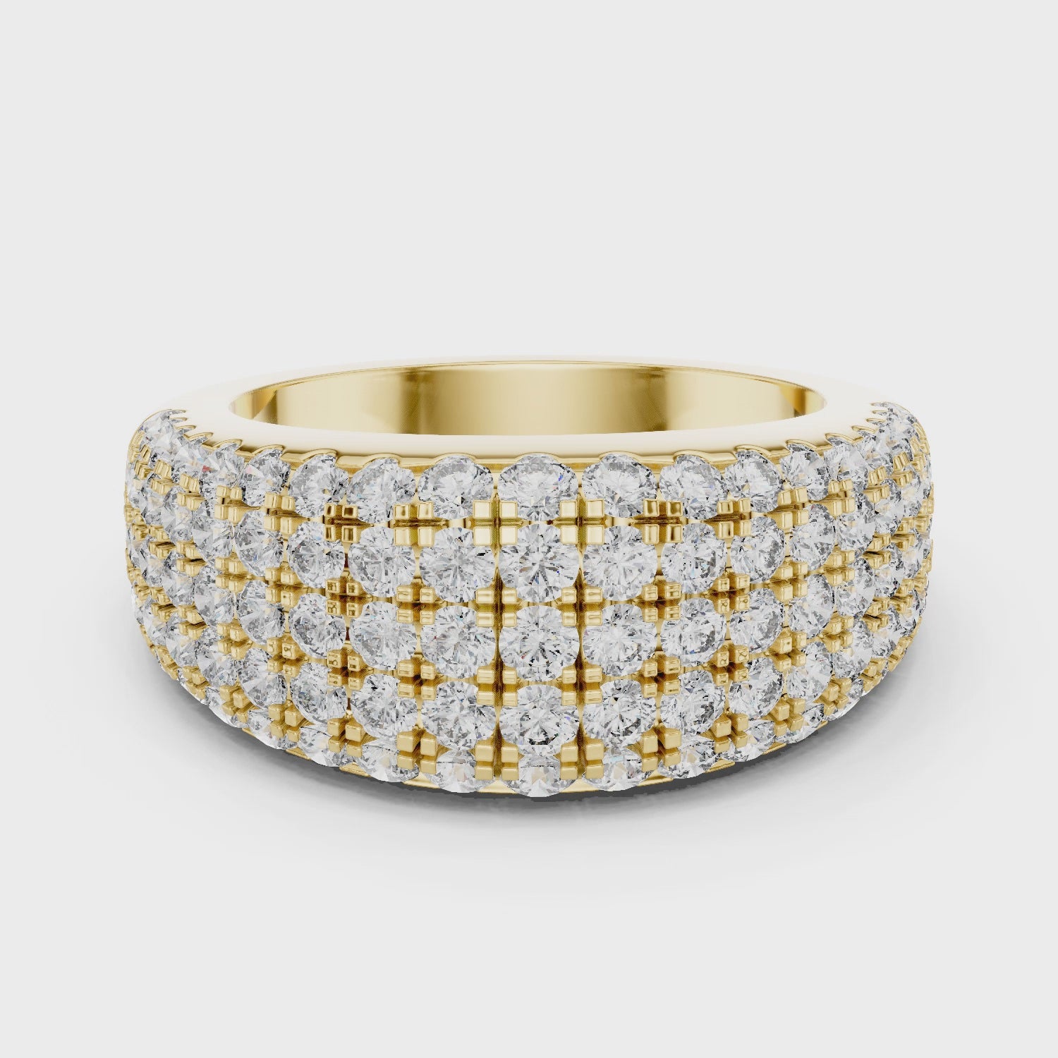 Multiple Round Cut Lab Diamond Band in Yellow Gold