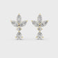 Multi Shape Lab Diamond Floral Stud Earrings