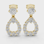 Lab Diamond Round Cut Fancy Drop Earrings