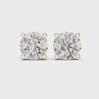 4 Carat Round Cut Lab Diamond Stud Earrings
