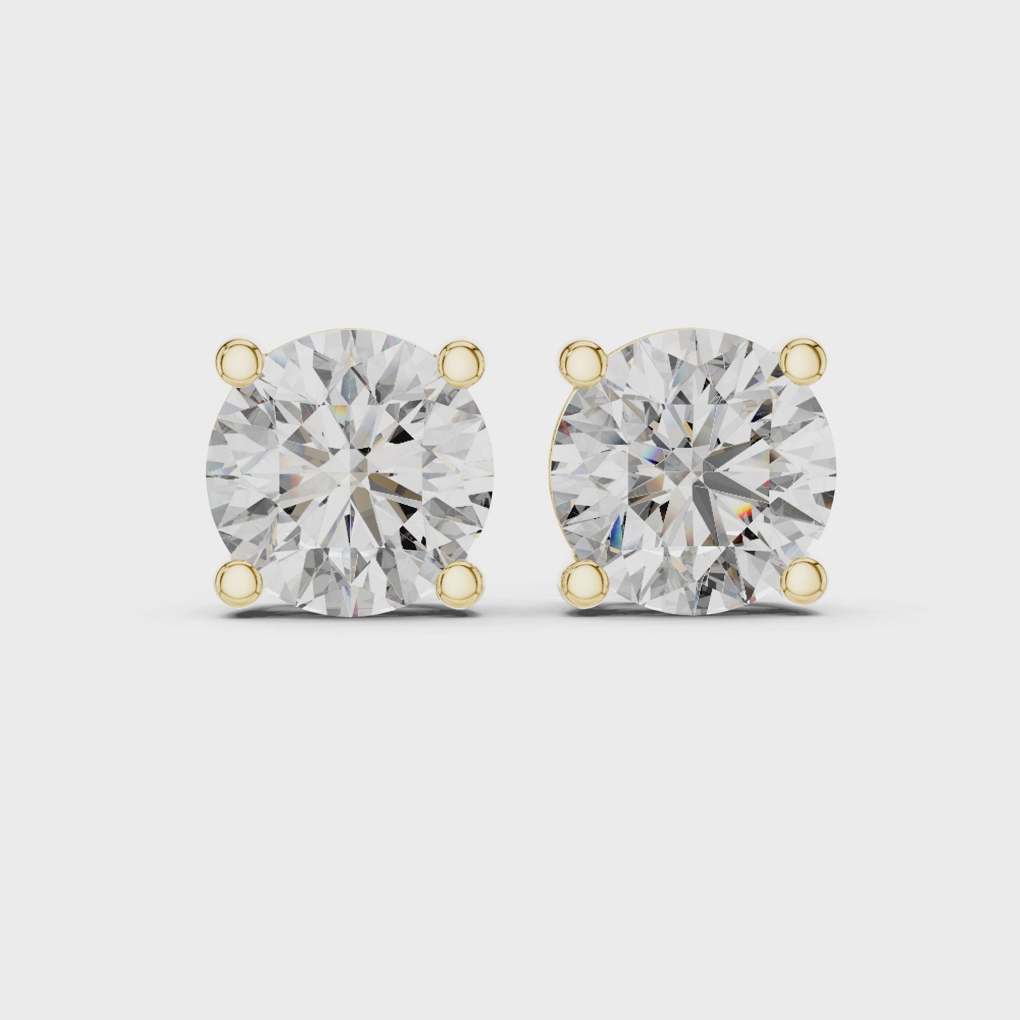4 Carat Round Cut Lab Diamond Stud Earrings