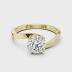 Round Lab Diamond Bypass Solitaire Engagement Ring