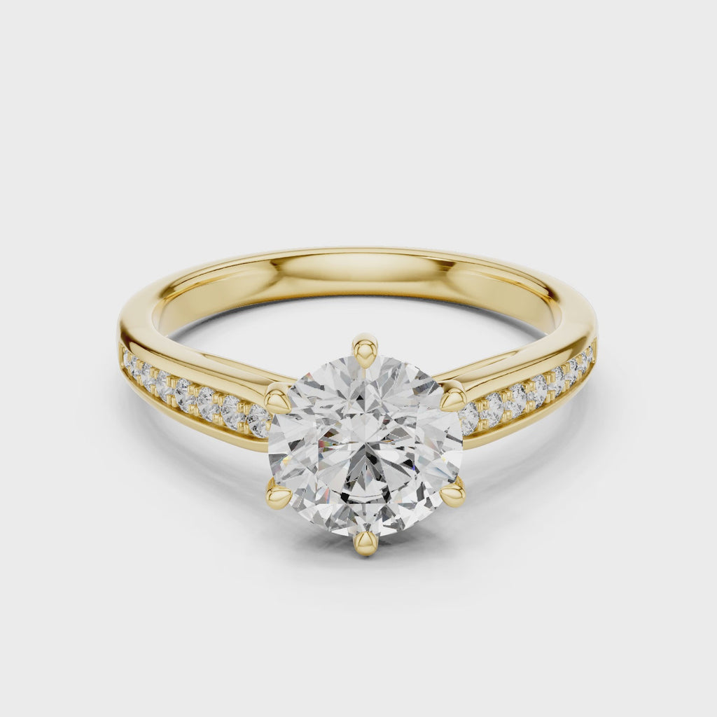 Solitaire Accent Ring With Round Cut Lab Diamond
