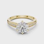 Solitaire Accent Ring With Round Cut Lab Diamond