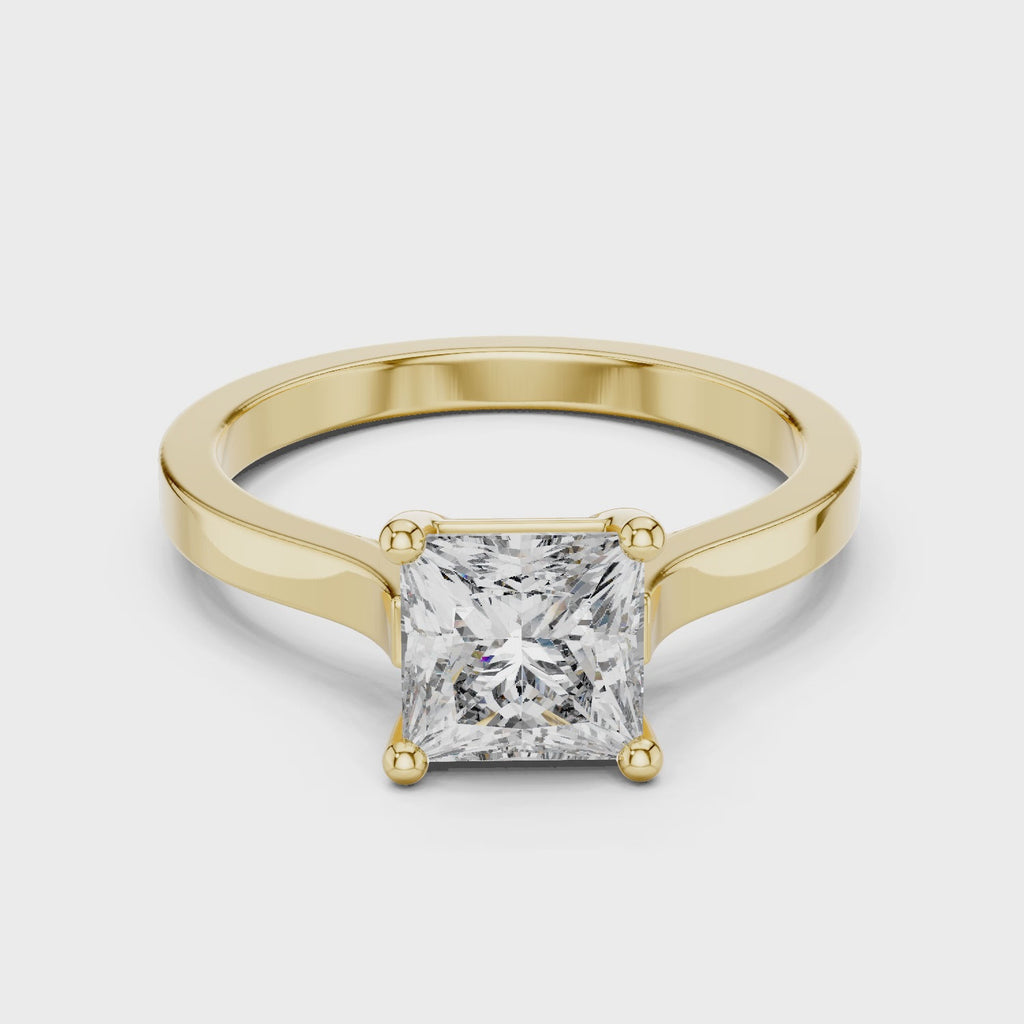 1 Carat Princess Cut Lab Diamond Solitaire Ring