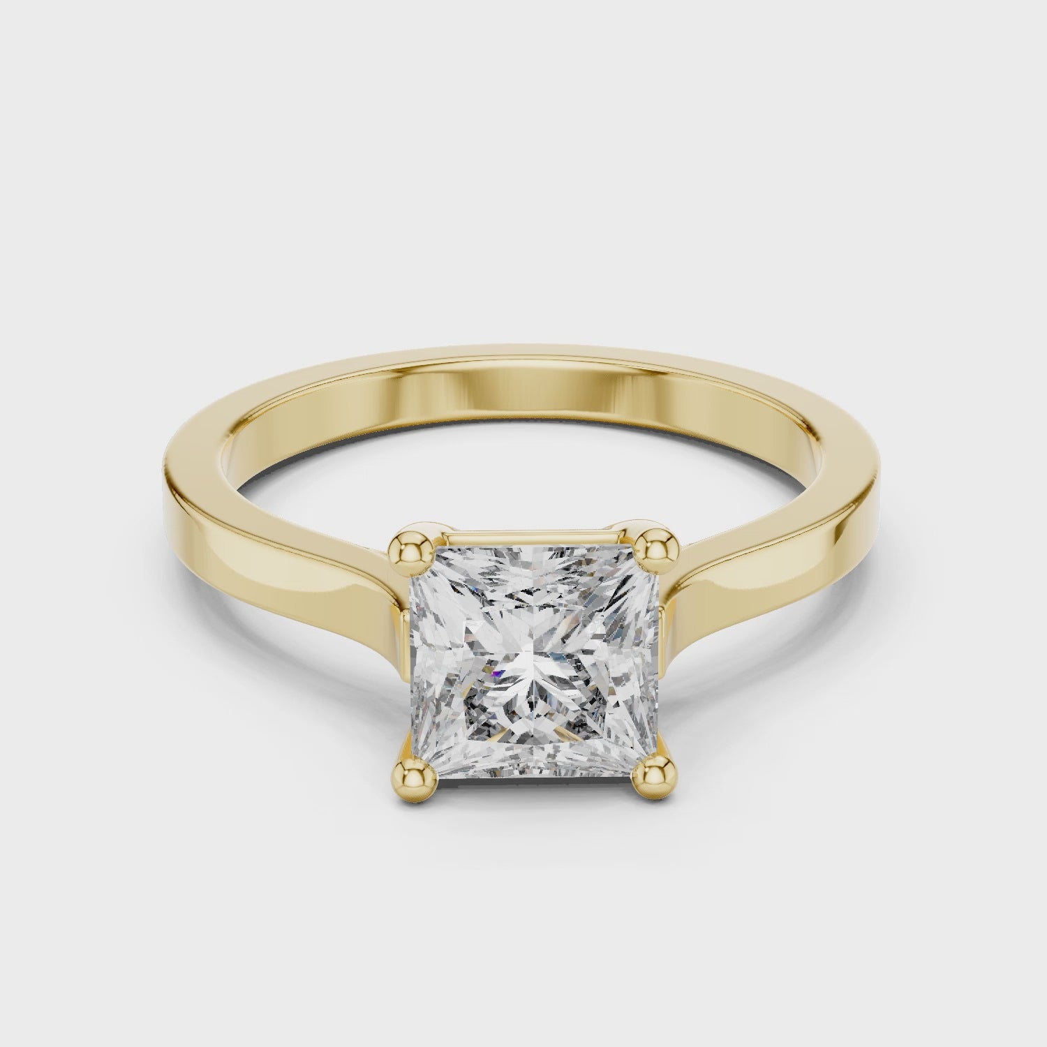 1 Carat Princess Cut Lab Diamond Solitaire Ring