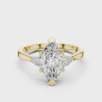 1 Carat Marquise Cut Three Stone Diamond Ring