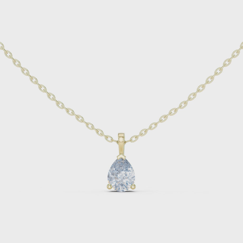 1 Carat Pear Cut Lab Diamond Solitaire Pendant