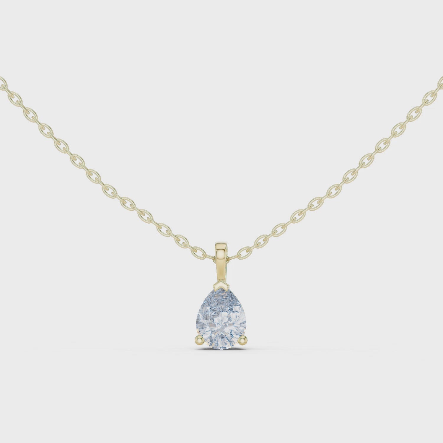 1 Carat Pear Cut Lab Diamond Solitaire Pendant