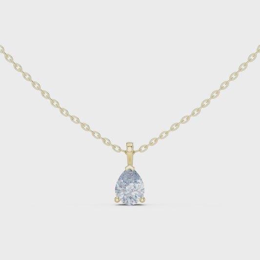 1 Carat Pear Cut Lab Diamond Solitaire Pendant