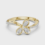 Round Cut Diamond Floral Engagement Ring