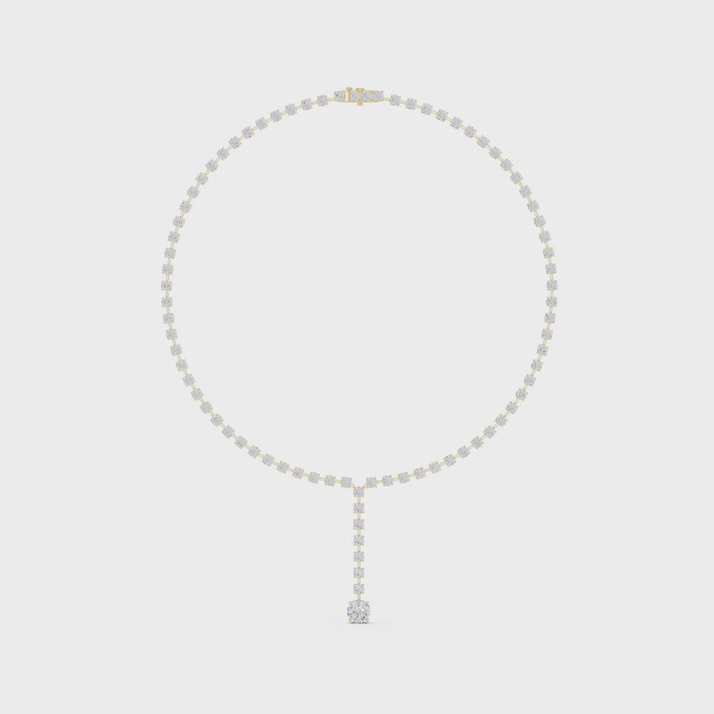 Round Cut Lab Diamond Drop Necklace