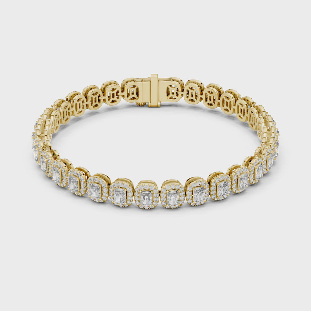 Halo Radiant Cut Lab Diamond Bracelet