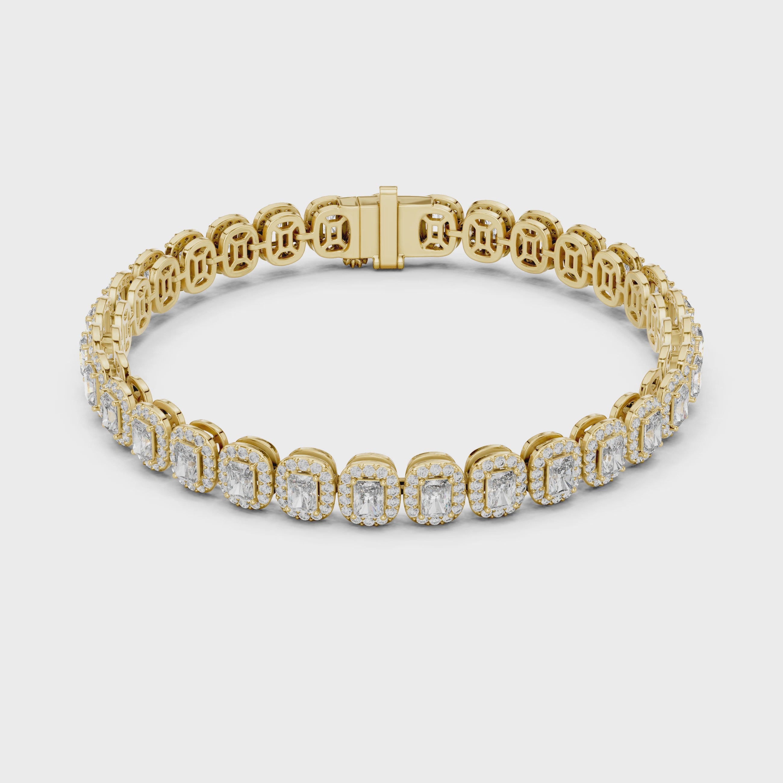 Halo Radiant Cut Lab Diamond Bracelet