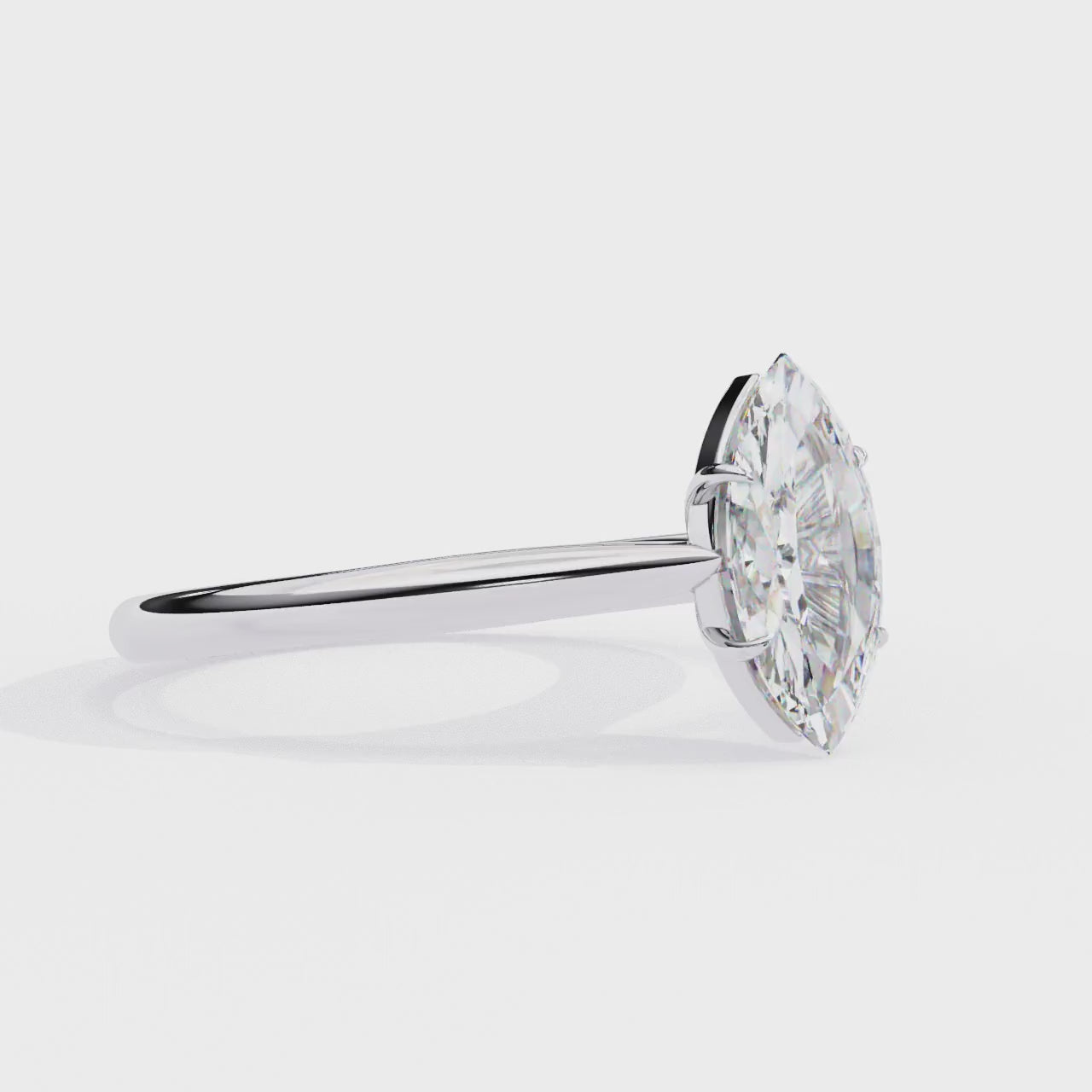 Marquise Cut Lab Diamond Solitaire Ring