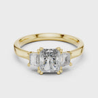 1 Carat Radiant Lab Diamond Three Stone Ring