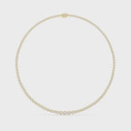 Round Bezel Set Diamond Tennis Necklace