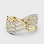 Luxury Round Diamond Criss Cross Engagement Ring