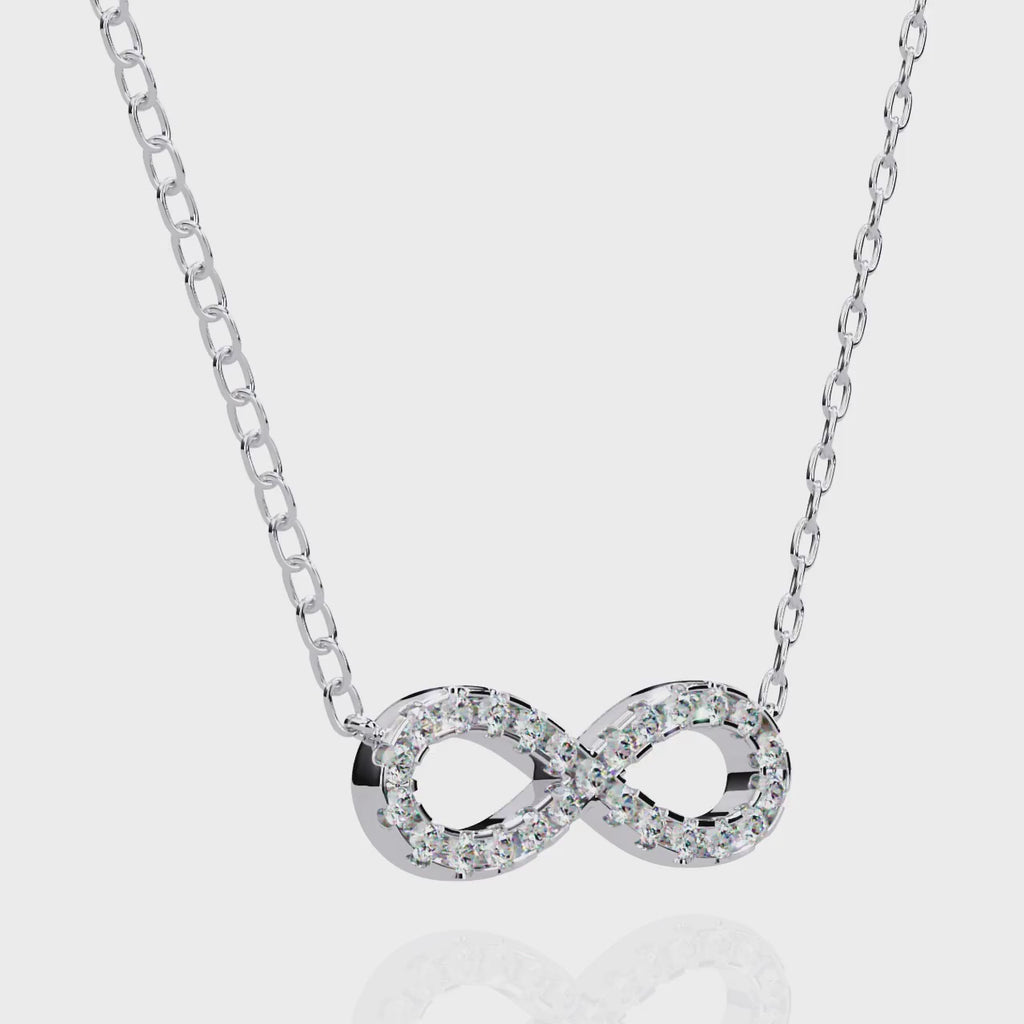 Round Cut Lab Diamond Infinity Shape Pendant