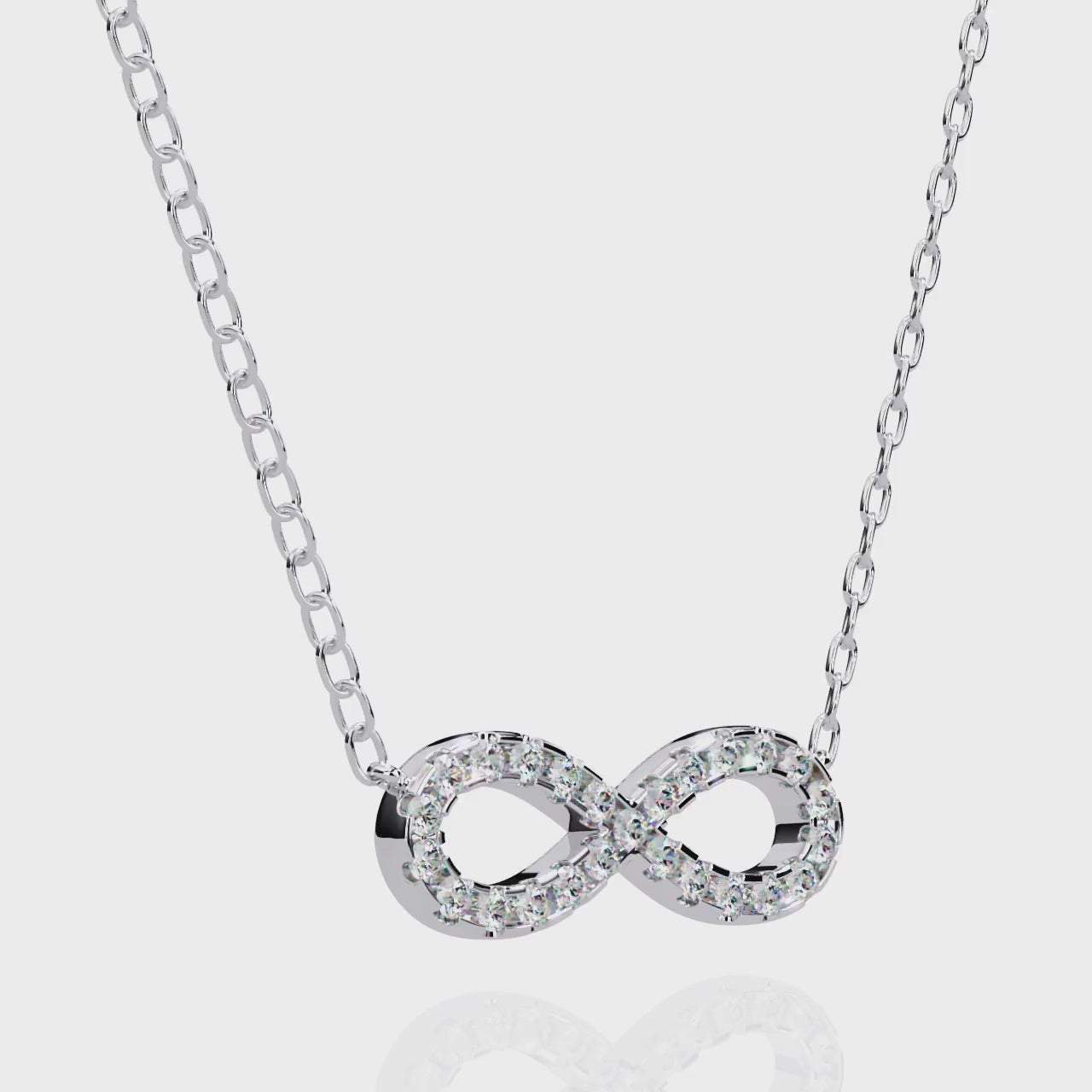 Round Cut Lab Diamond Infinity Shape Pendant
