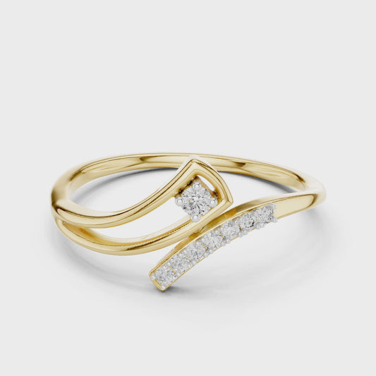 Unique Round Cut Lab Diamond Engagement Ring