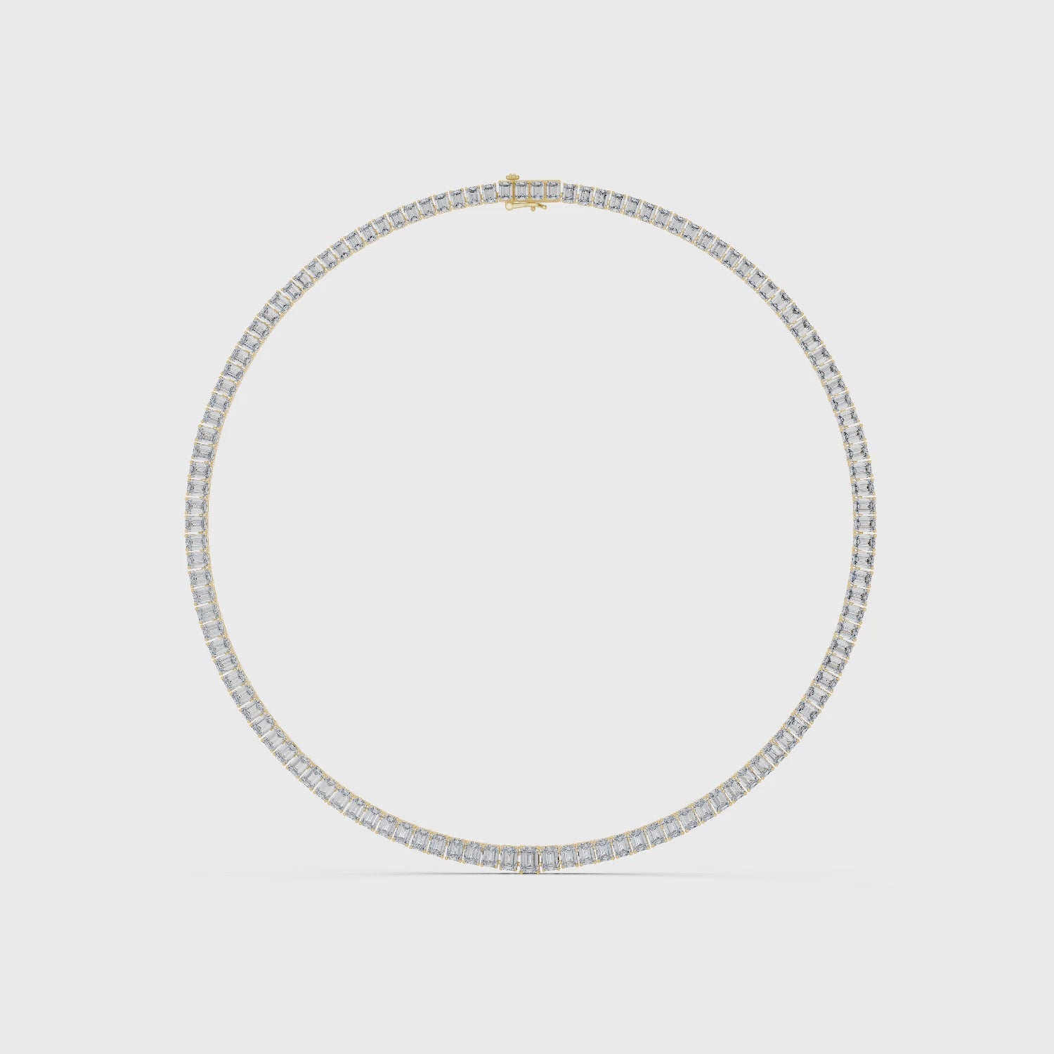 Emerald Diamond Classy Tennis Necklace