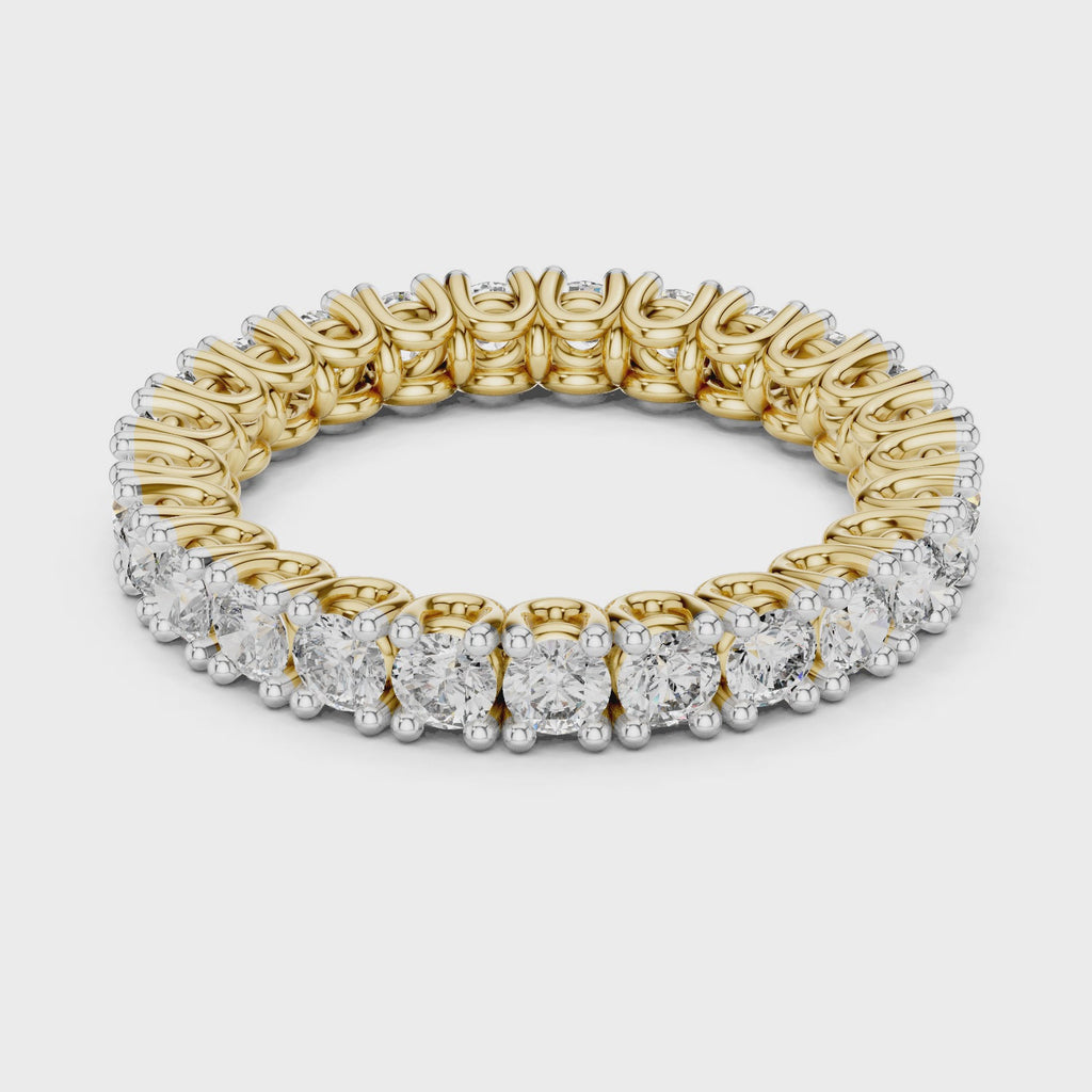 Round Shape Lab Diamond Full Eternity Wedding Band