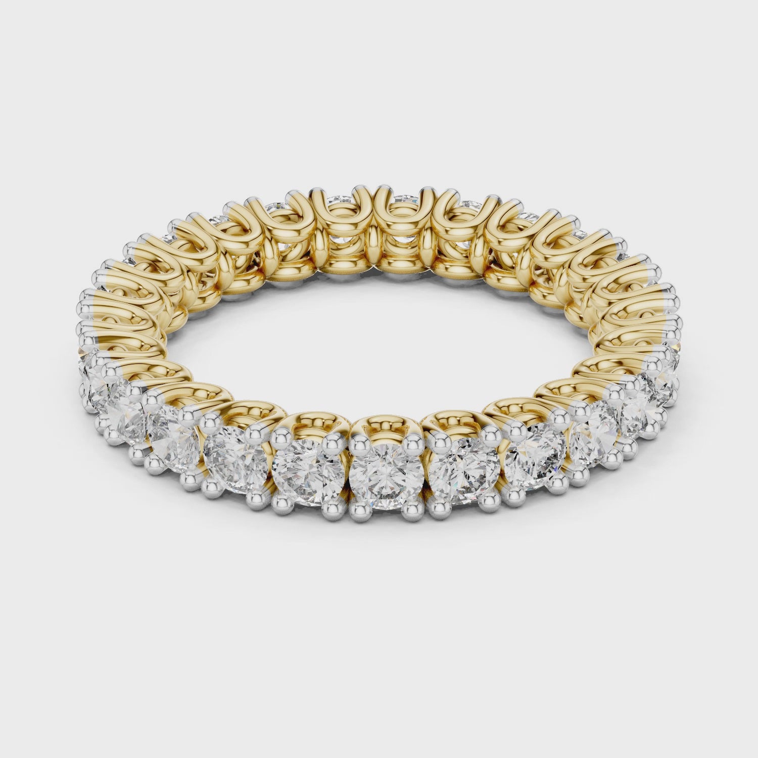 Round Shape Lab Diamond Full Eternity Wedding Band