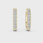 Round Cut Lab Diamond Fancy Hoop Earrings