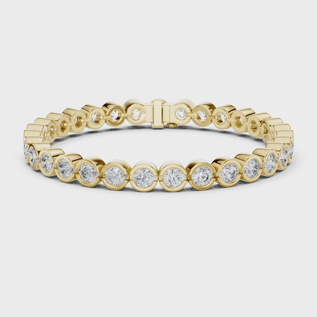 Cluster Round Diamond Bezel set Bracelet