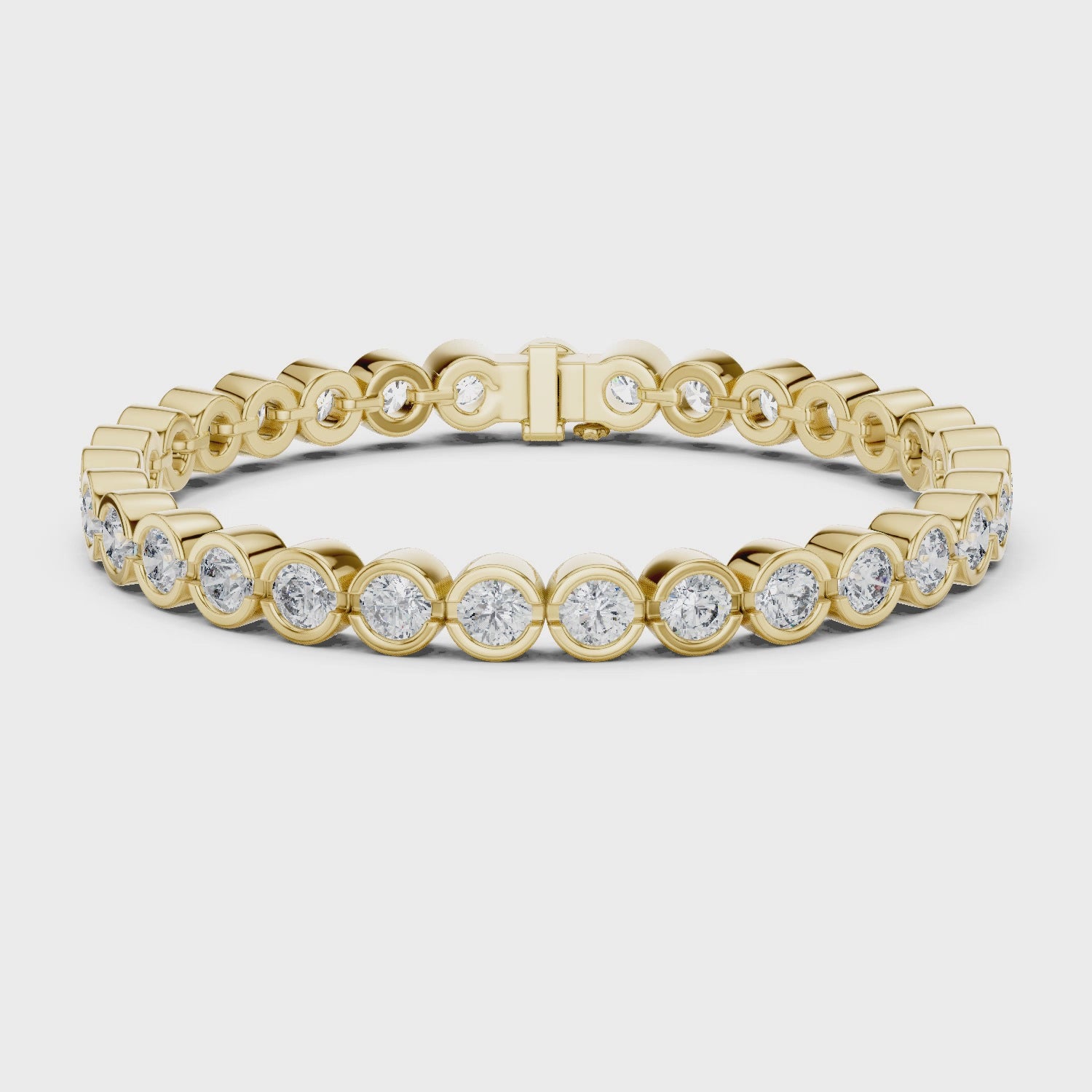 Cluster Round Diamond Bezel set Bracelet