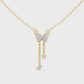 Multiple Butterfly Shape Pendant With Round Lab Diamond