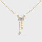 Multiple Butterfly Shape Pendant With Round Lab Diamond