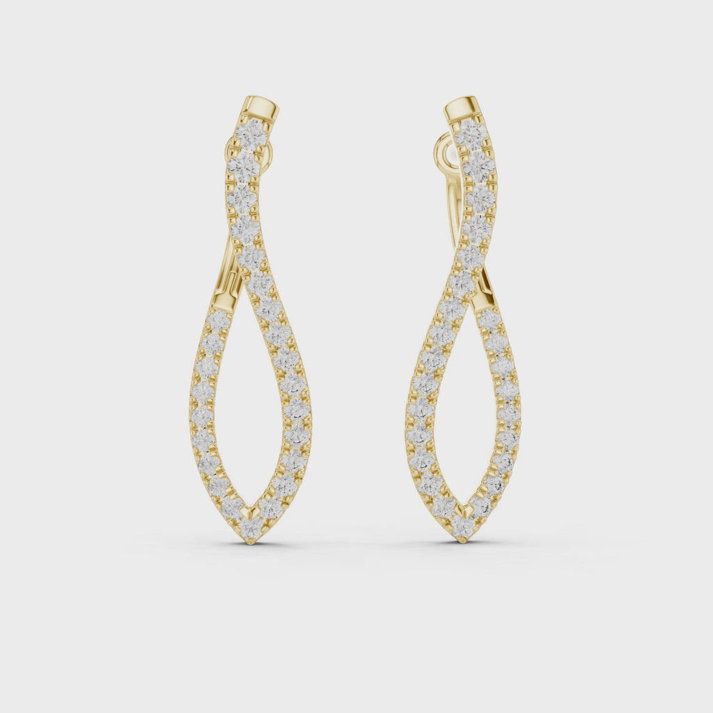 Multiple Round Shape Diamond Hoop Earrings