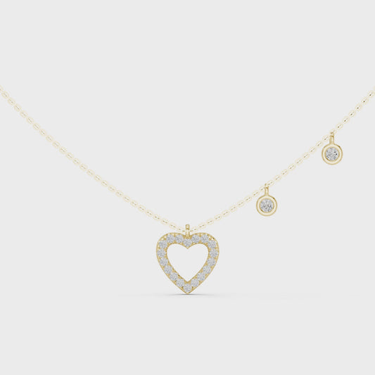 Heart Shape Round Cut lab Diamond Pendant
