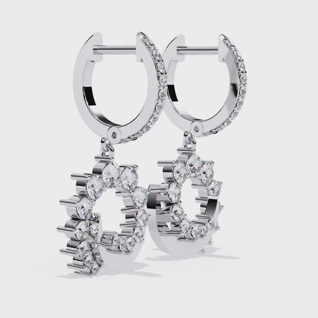 Round Cut Lab Diamond Drop Earrings