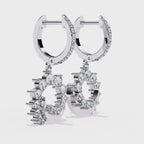 Round Cut Lab Diamond Drop Earrings