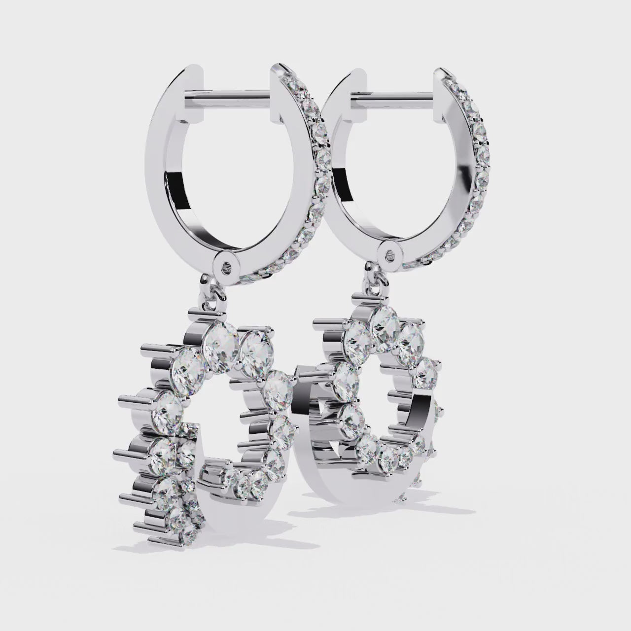 Round Cut Lab Diamond Drop Earrings
